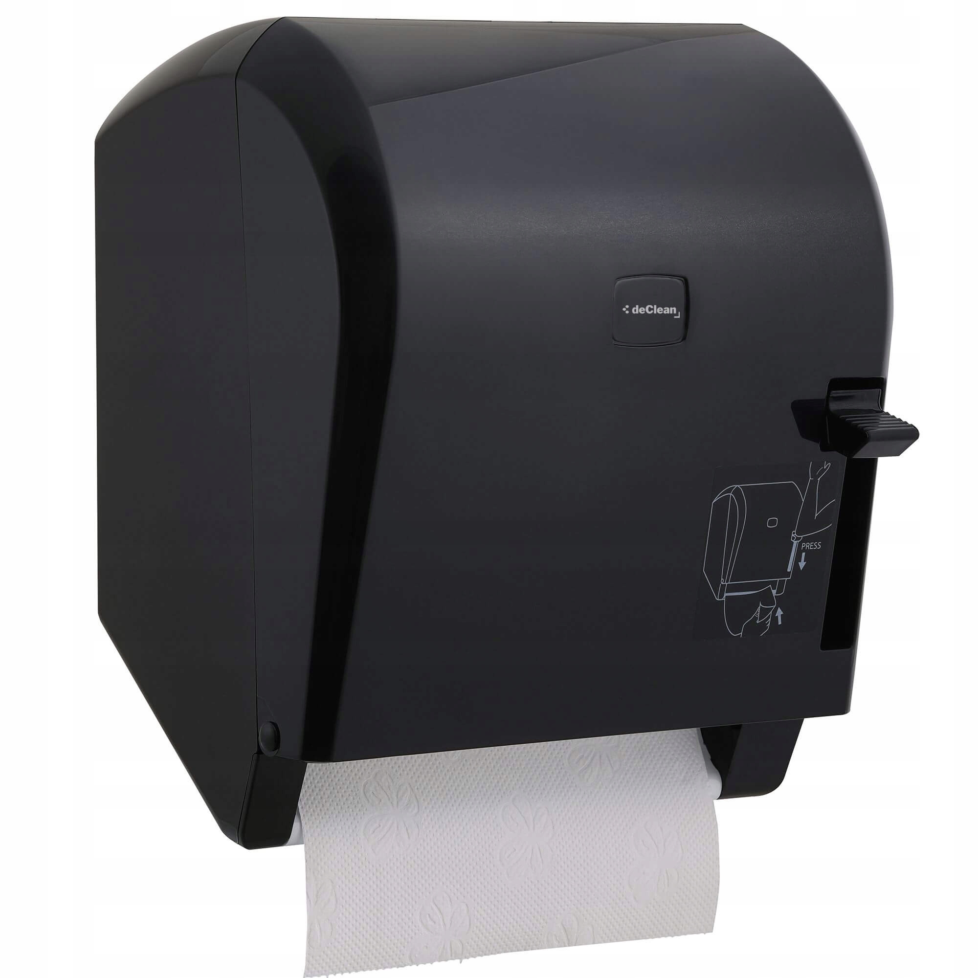 Mechanický podávač na papierové utierky v roli, čierny lesk