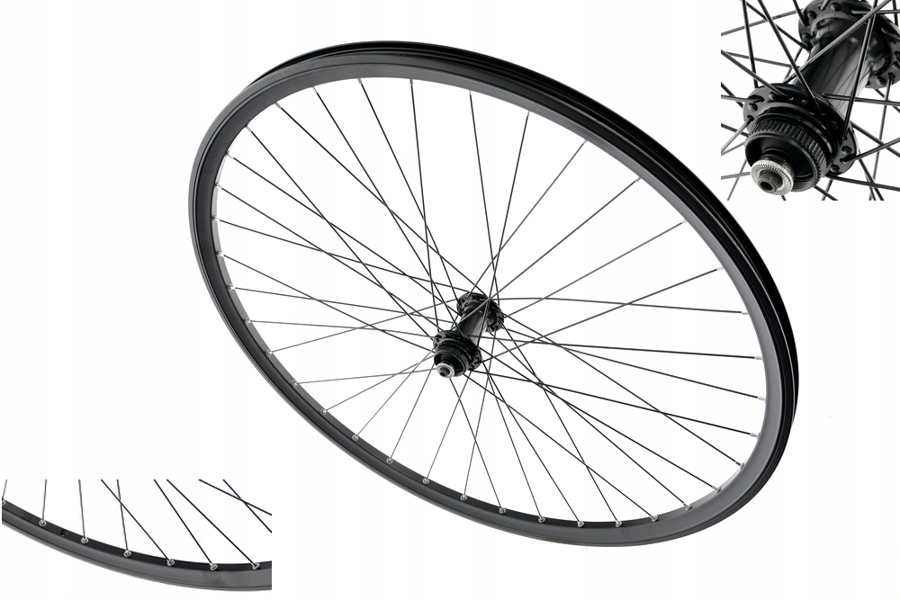 Přední kolo 28 palců kuželové černé kotoučové Centerlock strojové