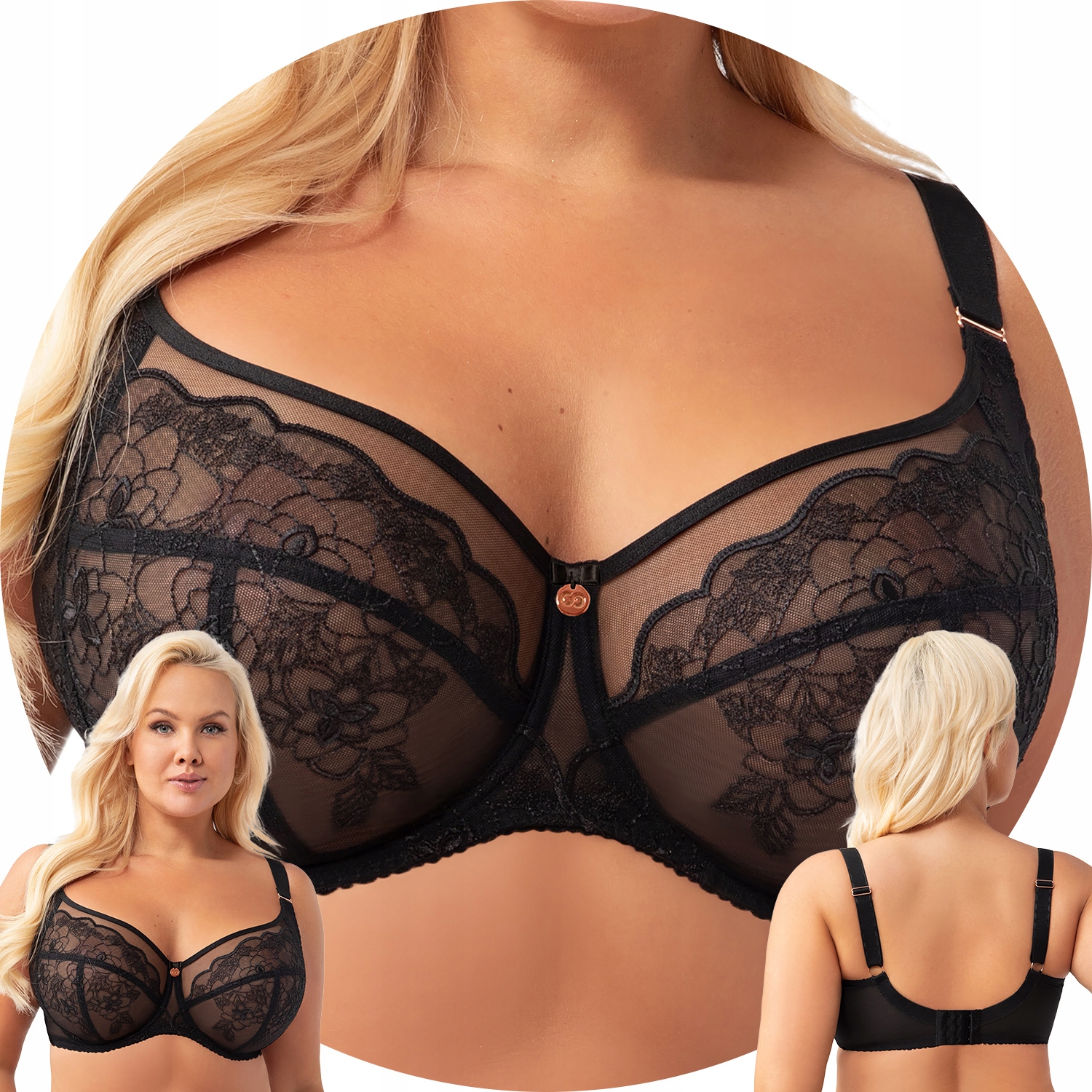 Gorsenia K930 Adore černá krajka tyl Měkká podprsenka 100G Soft