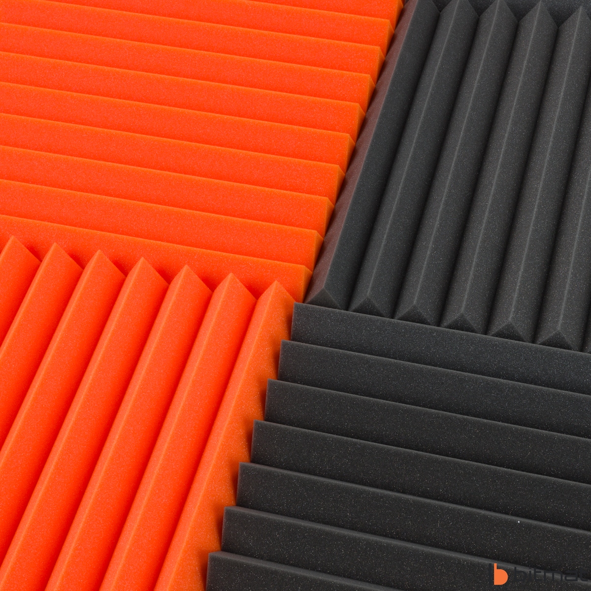 PIANKI AKUSTYCZNE PANELE AKUSTYCZNE KLIN POMARAŃCZ trójkąt redukcja echo Marka Bitmat