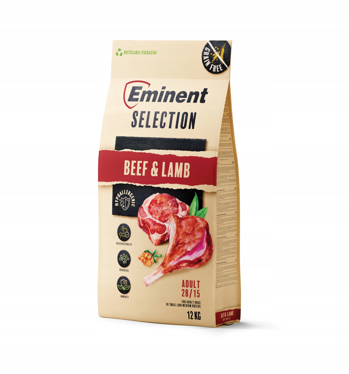 Levně Eminent Selection Grain Free Adult Beef&Lamb 28/15 12kg Hovězí a
