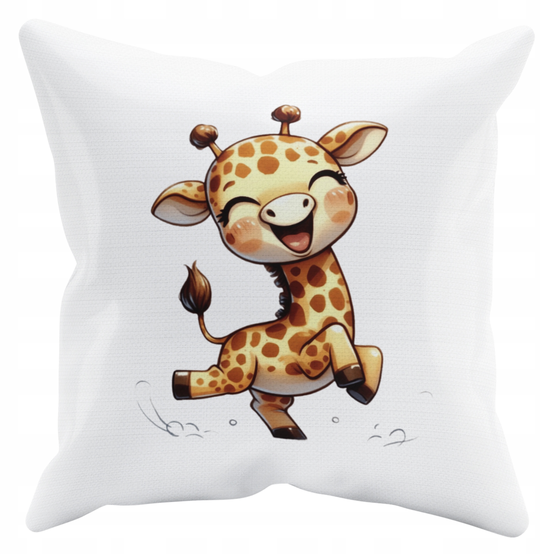 POSZEWKA NA PODUSZKĘ JAŚKA DO PRZEDSZKOLA ŻYRAFKA+ IMIĘ GRATIS Kolor dominujący biel
