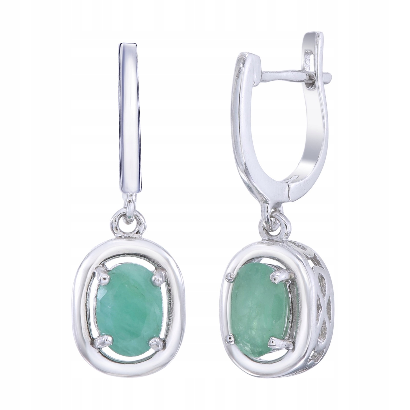 Stříbrné náušnice Ag 925 Zelený Smaragd 3084-E-EM-WP