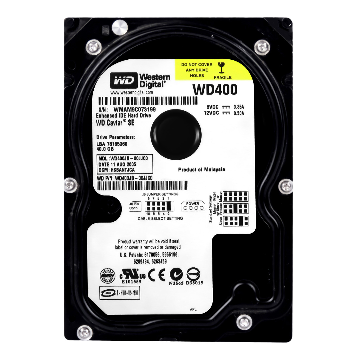 Wd Caviar 40GB 7.2K 8MB Ata 3.5'' WD400JB-00JJC0