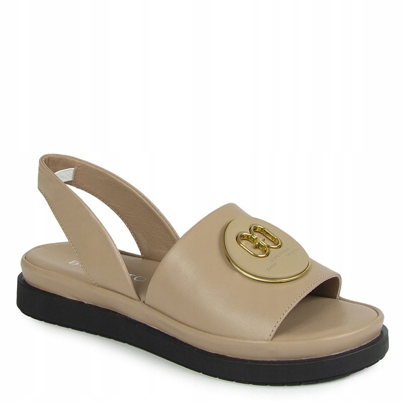 Boccato 745.21A Béžové Kožené Sandály S Ozdobou, Velikost 39