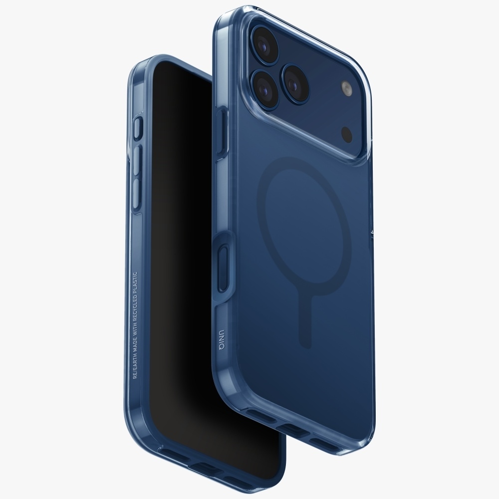 Pouzdro Uniq Clario pro iPhone 17 Pro Max Magclick Charging modré