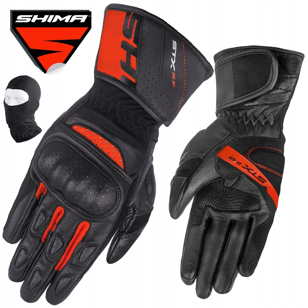 Motocyklové Rukavice Shima Stx 2.0 Red Pánske Kožené Dlhé Darček