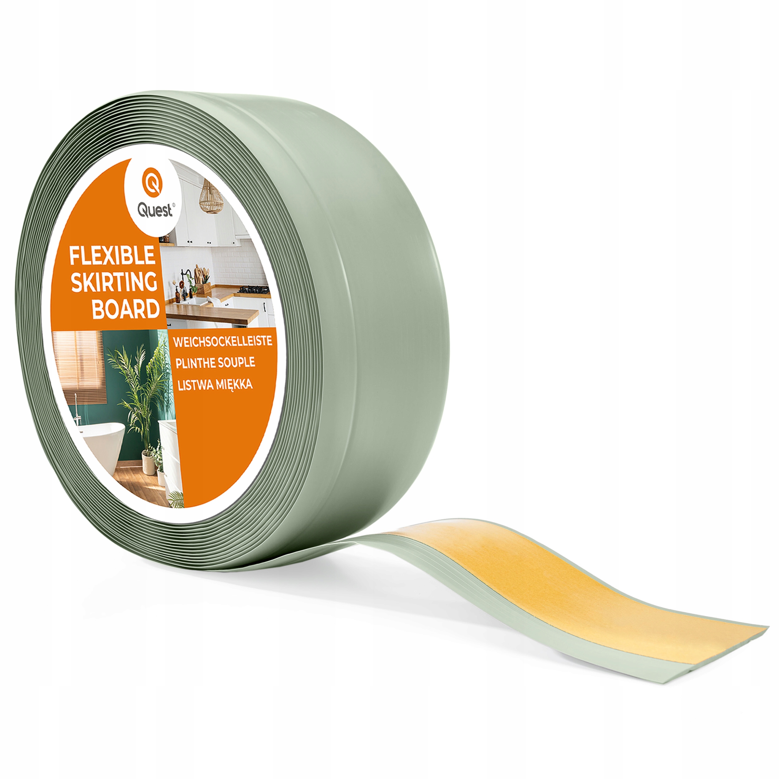 Podlahová lišta z Pvc samolepiaca, 70/20 mm, svetlozelená šalvia, 20 m