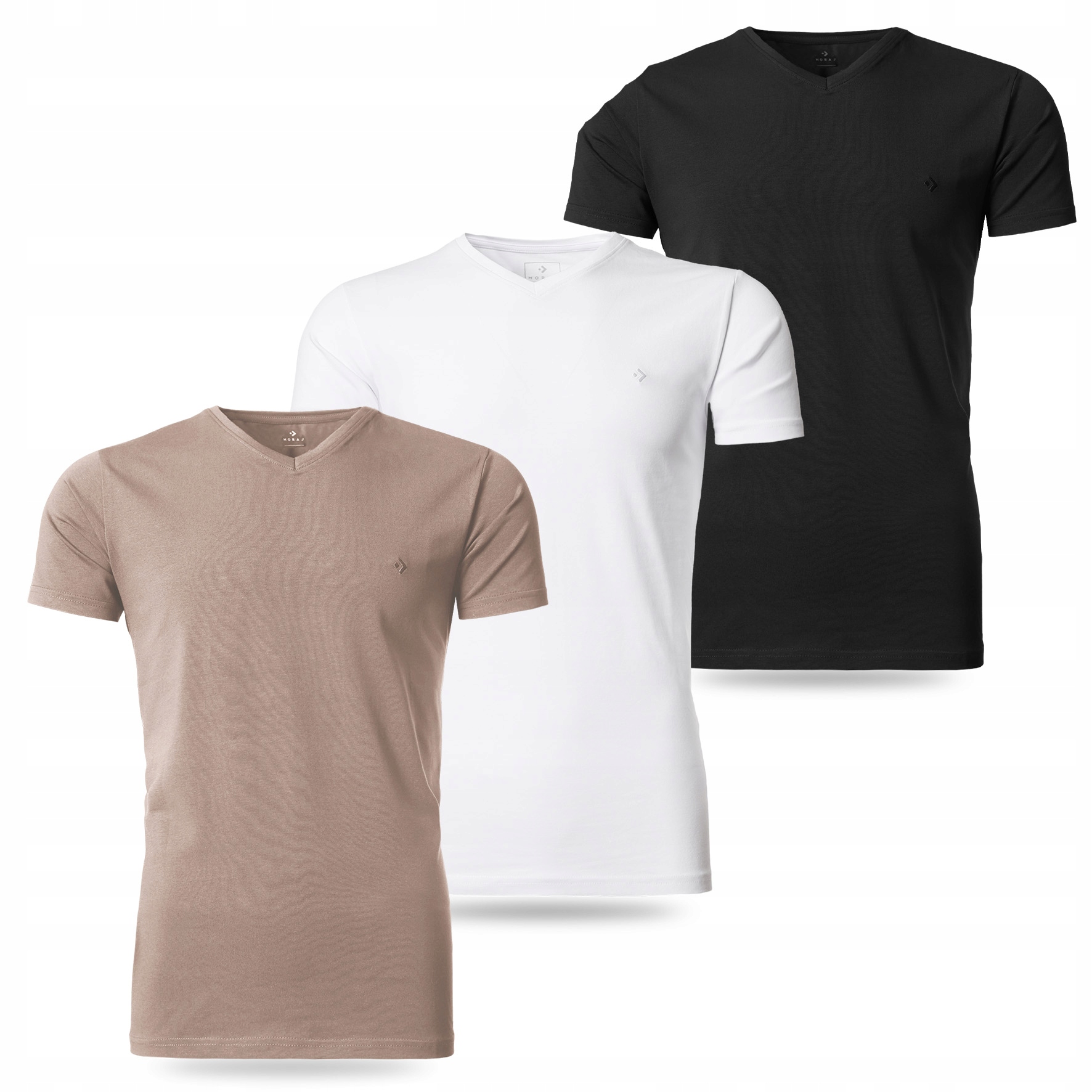 T-shirt Męski Koszulka Bawełna Czesana Premium Gładka Moraj 3PAK Zestaw 3XL