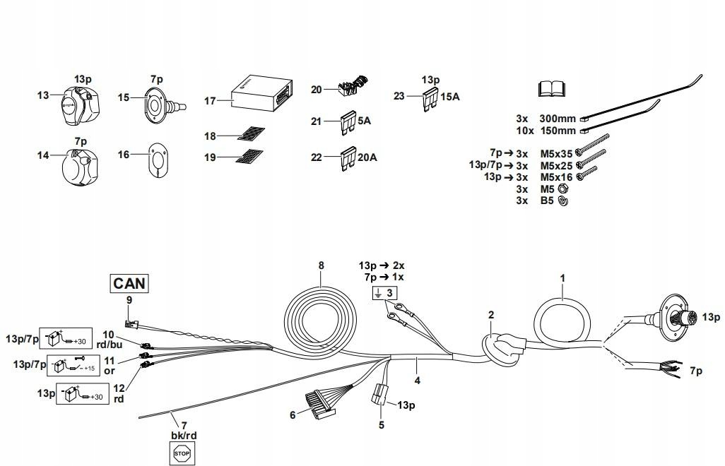 Wiązka Westfalia Mercedes Vito W447 2015- Producent Westfalia