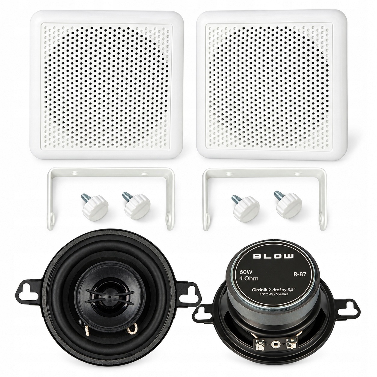 Automobilové reproduktory 4Ohm s montáží do pouzdra Box (2 ks) Blow R-87
