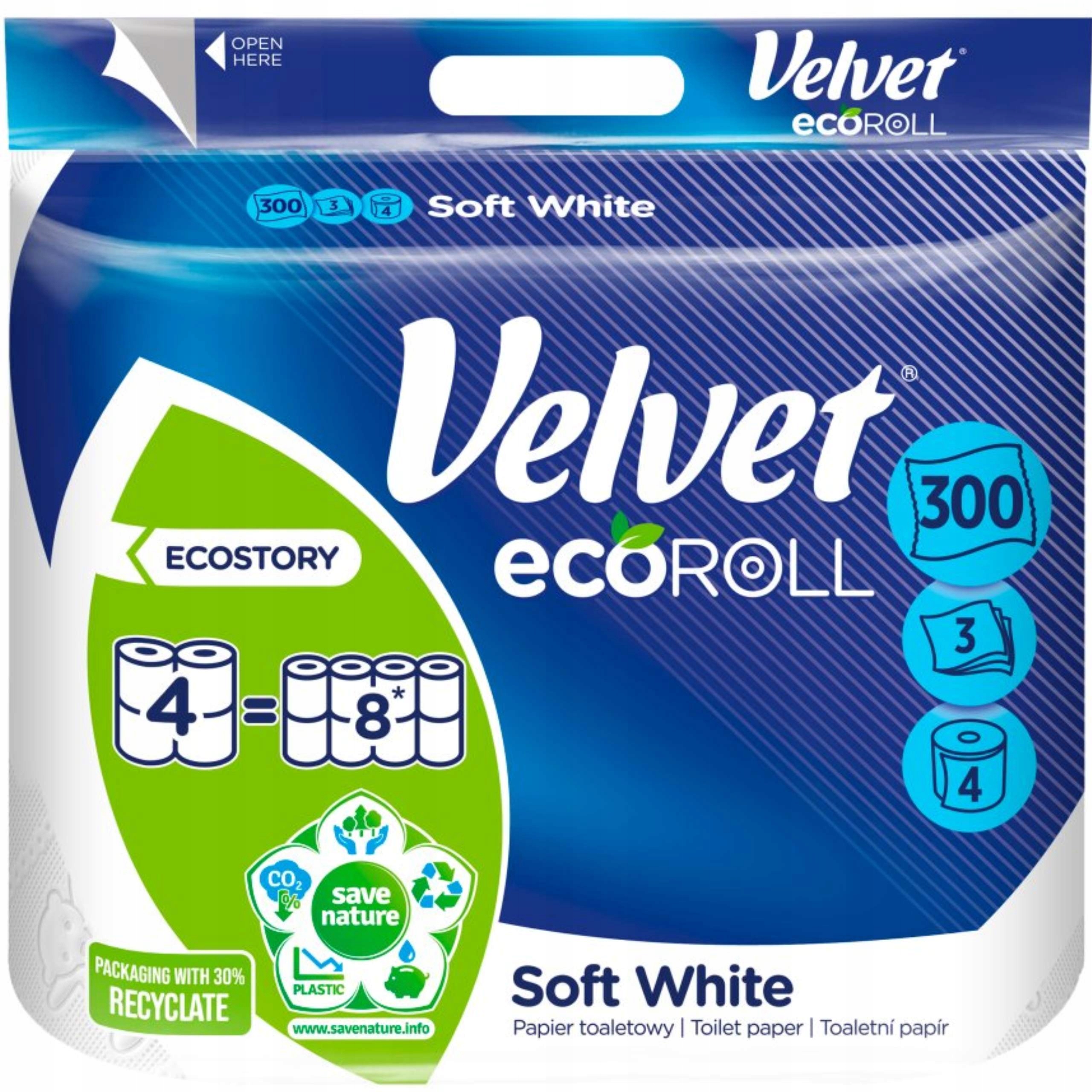 

Velvet ecoRoll Delikatnie biały papier toaletowy 4