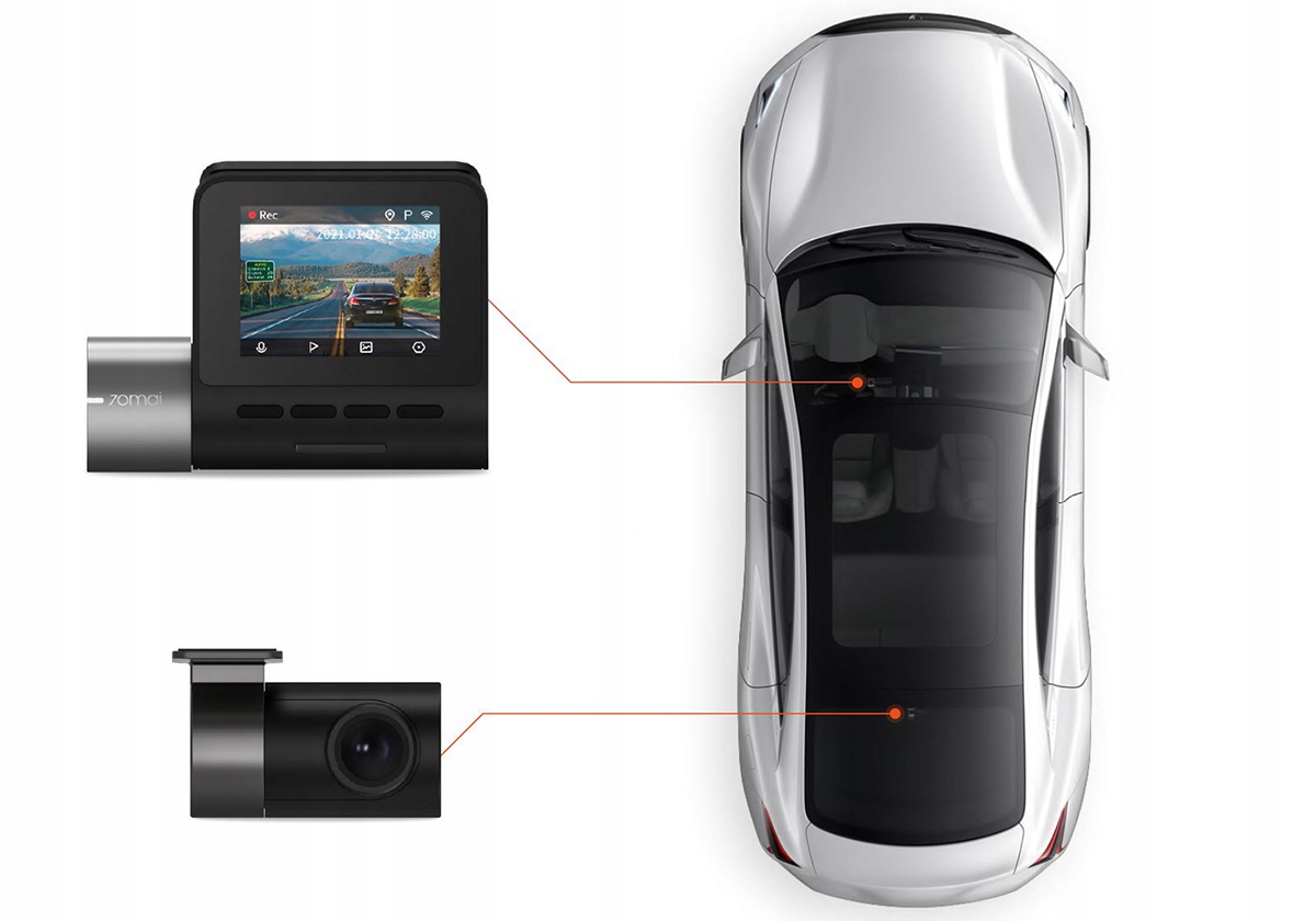 WIDEOREJESTRATOR 70mai PRO++ A500S + kamera WSTECZNA RC06 + ADAPTER UP02 Jakość zapisu QHD (2560 x 1440) 5 Mpx (2592x1944)