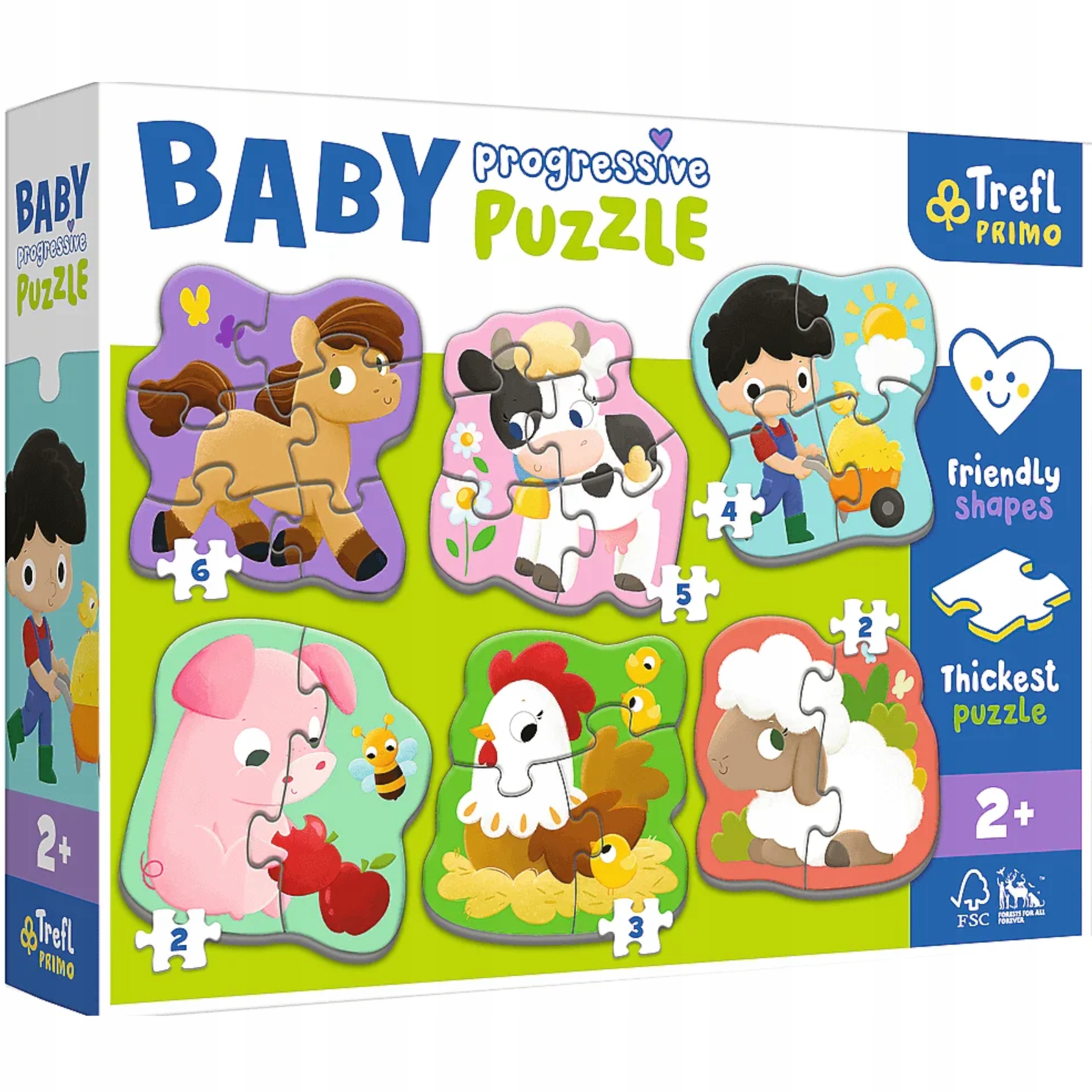 Puzzle Baby Progressive 6w1 Farma 2+ Trefl 44000 EAN (GTIN) 5900511440003