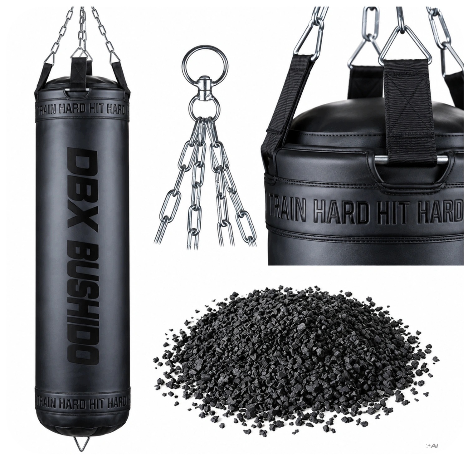 Worek Treningowy Bokserski 150CM Premium Ze Skóry Rexion 60KG Dbx Bushido