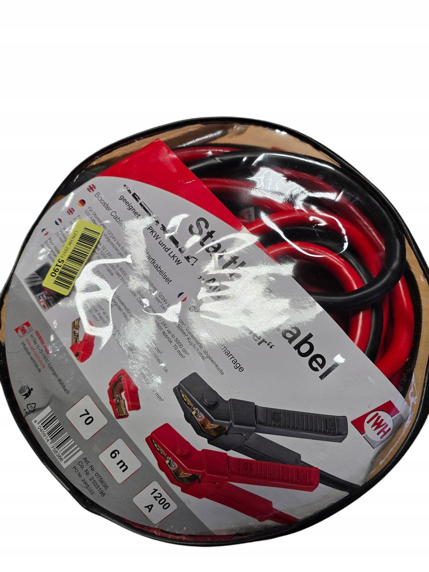 Kabel rozruchowy 075636 IWH 120 A 70 mm² 6m B609