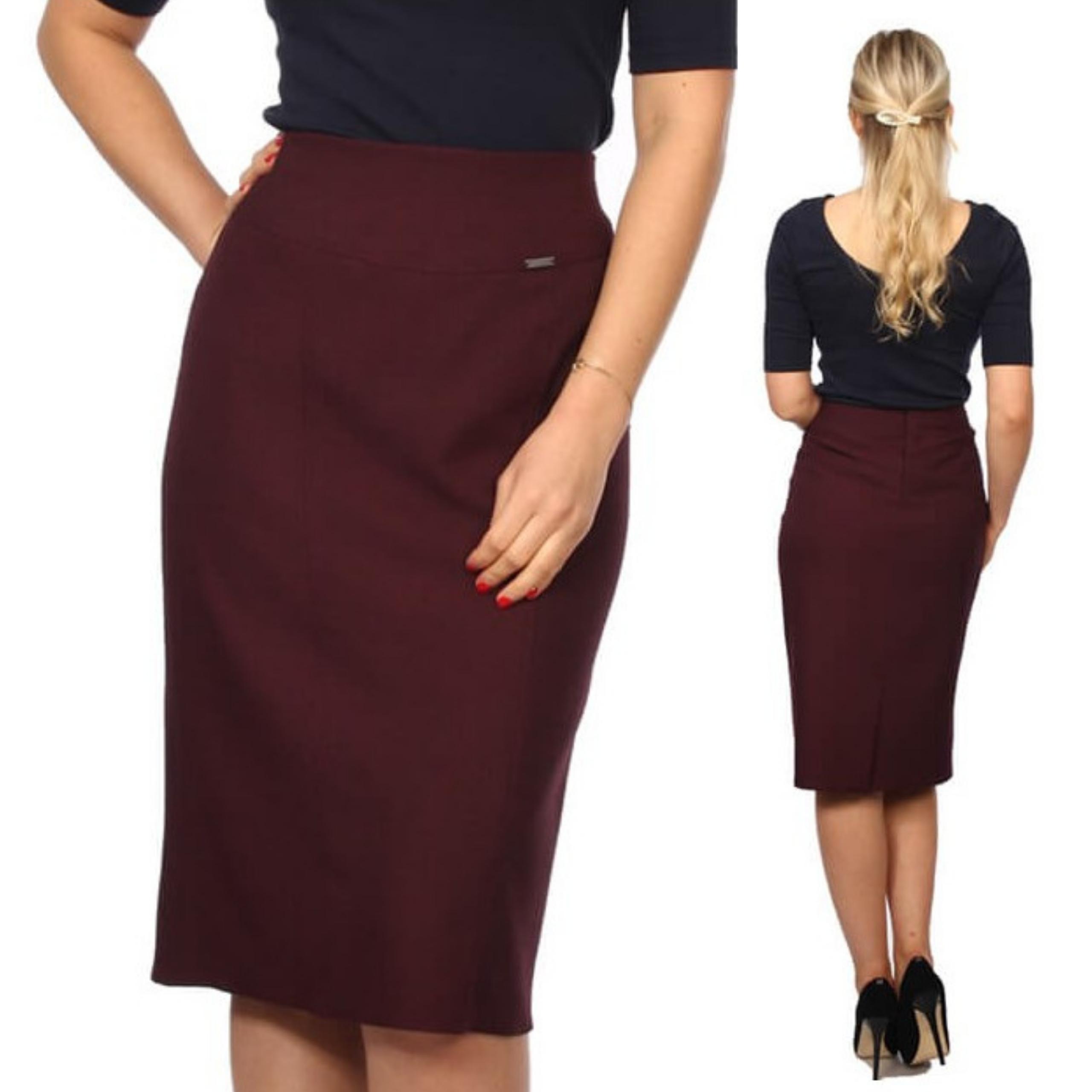 

D45 Spódnica Madame Dłuższa Bordo R.52