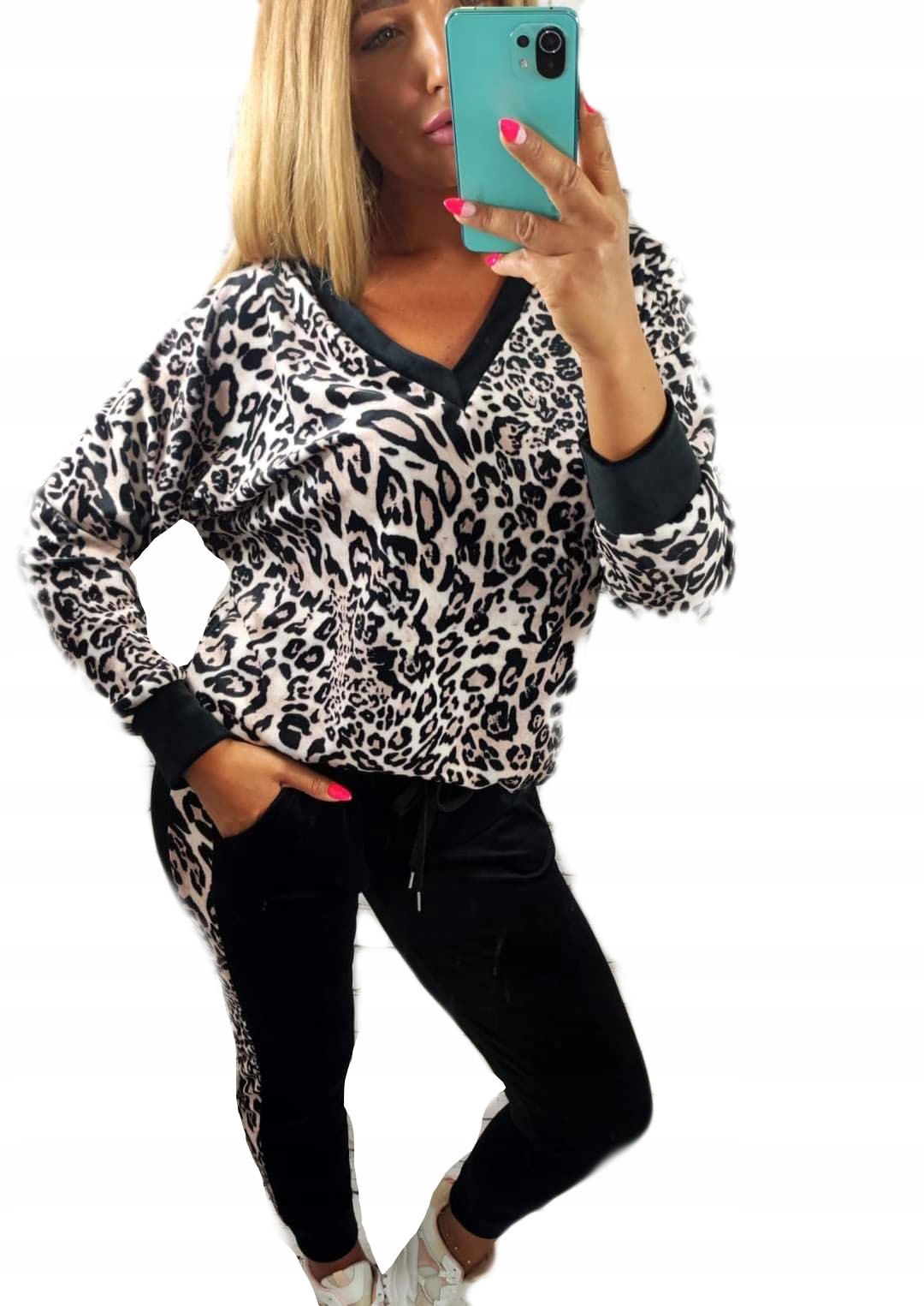 

Dres welurowy panterka leopard welur 42 44 46