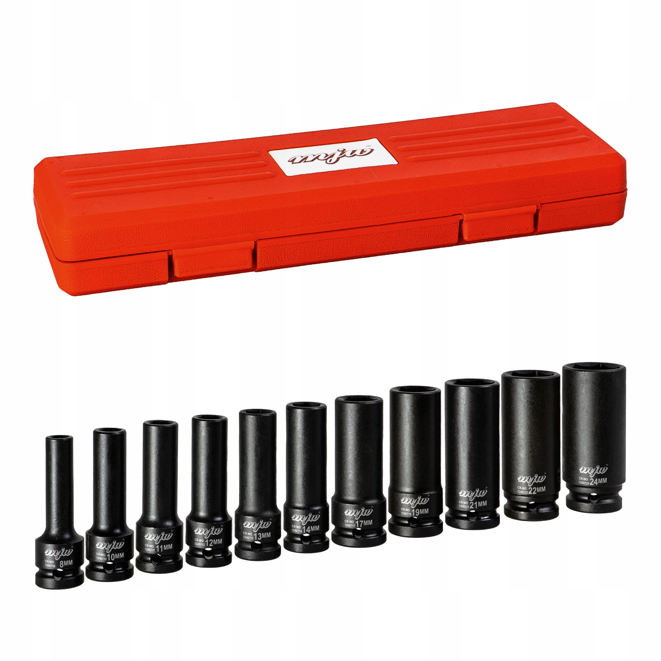 Nasadki udarowe długie zestaw komplet udar 1/2 MJW Mocowanie 3/4