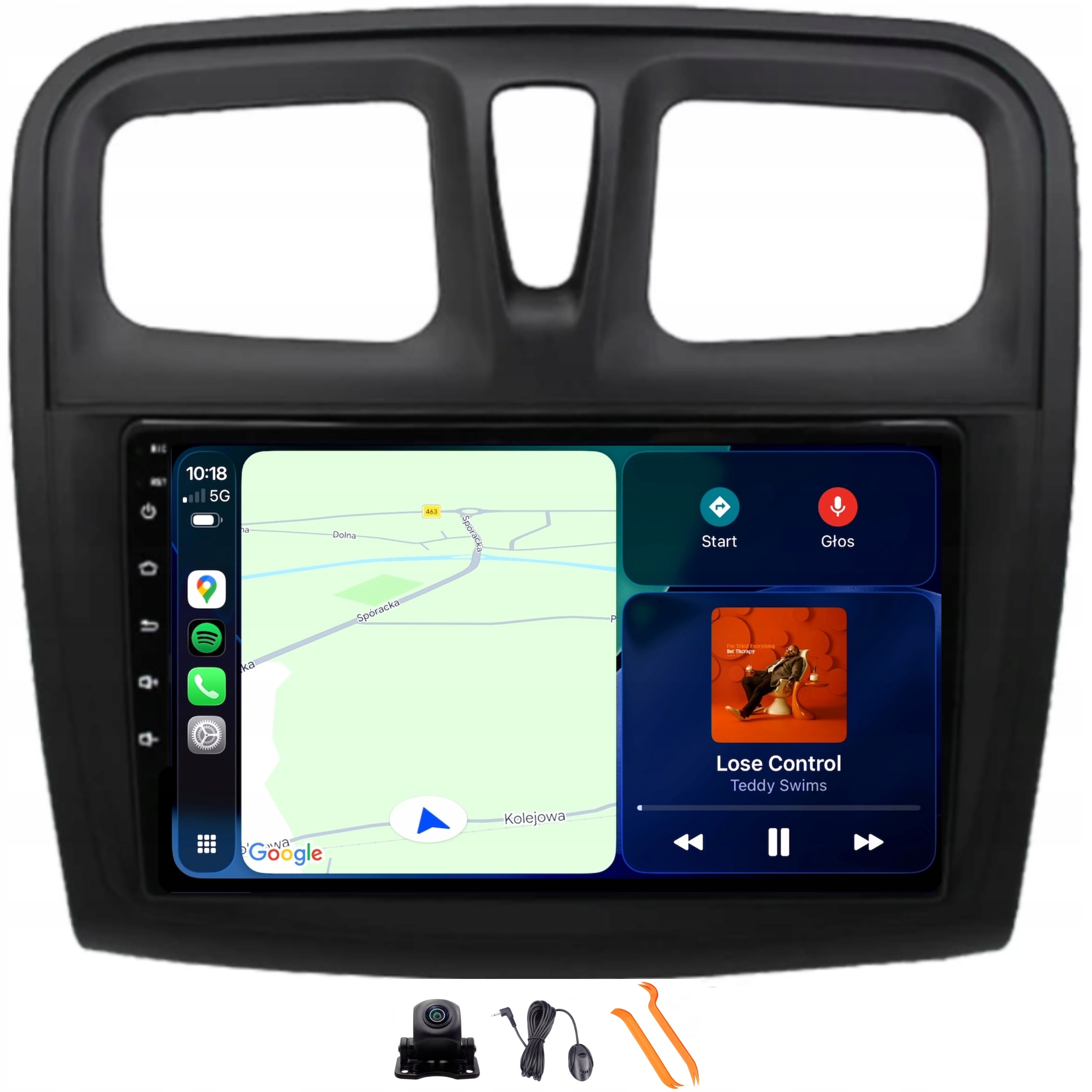 Radio Android Nawigacja VQ230 Qled Carplay Lte Gps Dacia Sandero 2 12-20