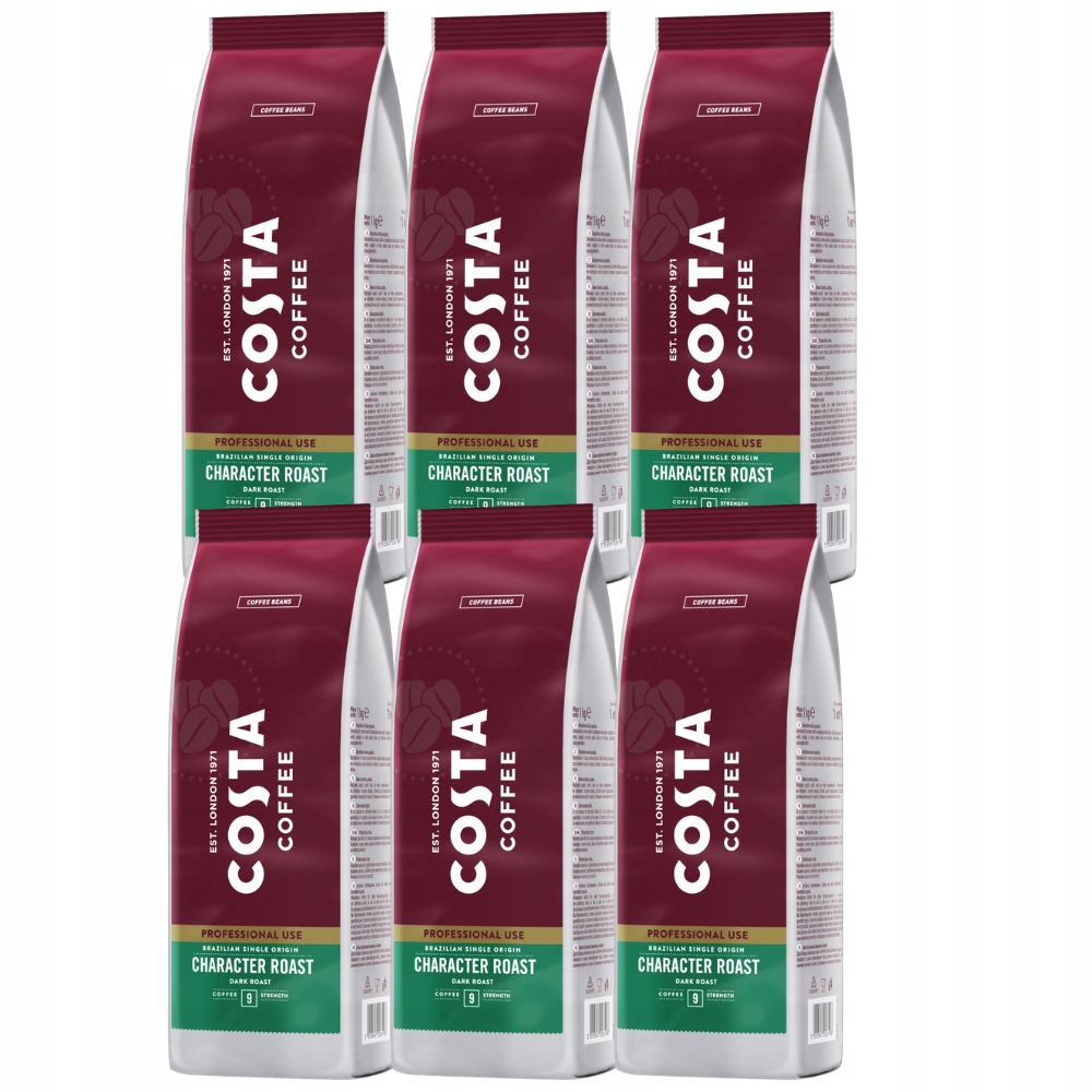 Kawa ziarnista Costa Professional Brazilian Dark Roast zestaw 6kg