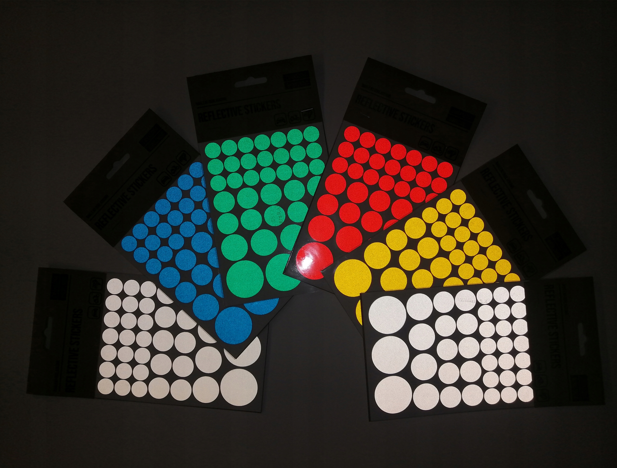 Naklejki ODBLASKOWE rower,kask OKRĄGŁE niebieskie Marka inna marka