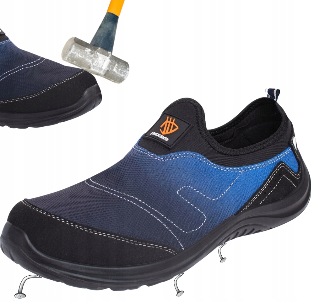 Lekkie buty robocze półbuty męskie ochronne Antyprzebiciowe z Podnoskiem 44