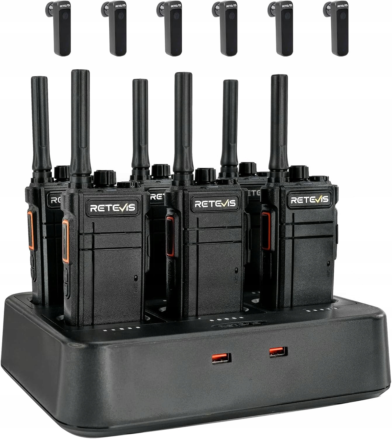 Krótkofalówki Ze Stacją Ładowania Retevis RB637 Zestaw Walkie Talkie 6 Pack