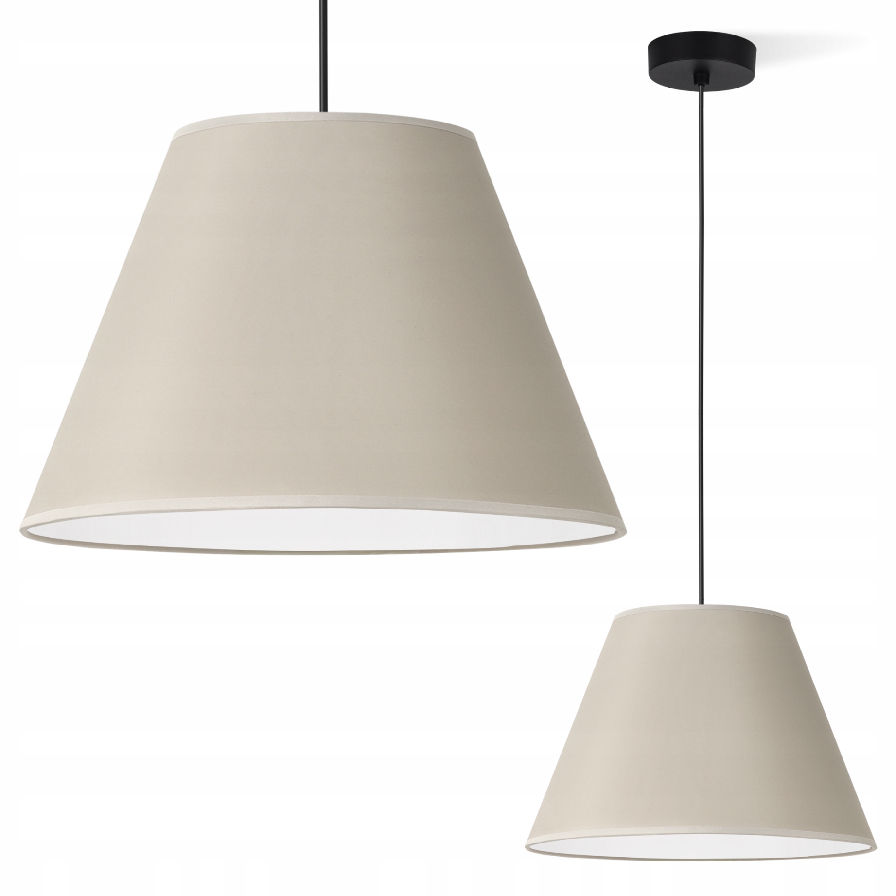 Závěsná Stropní Lustrová Lampa S Kašmírovým Stínidlem, Béžový Kužel Do Ložnice