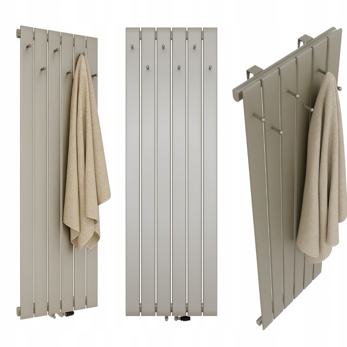 Dekoratívny Radiátor S Vešiakmi 1800/450 Béžový