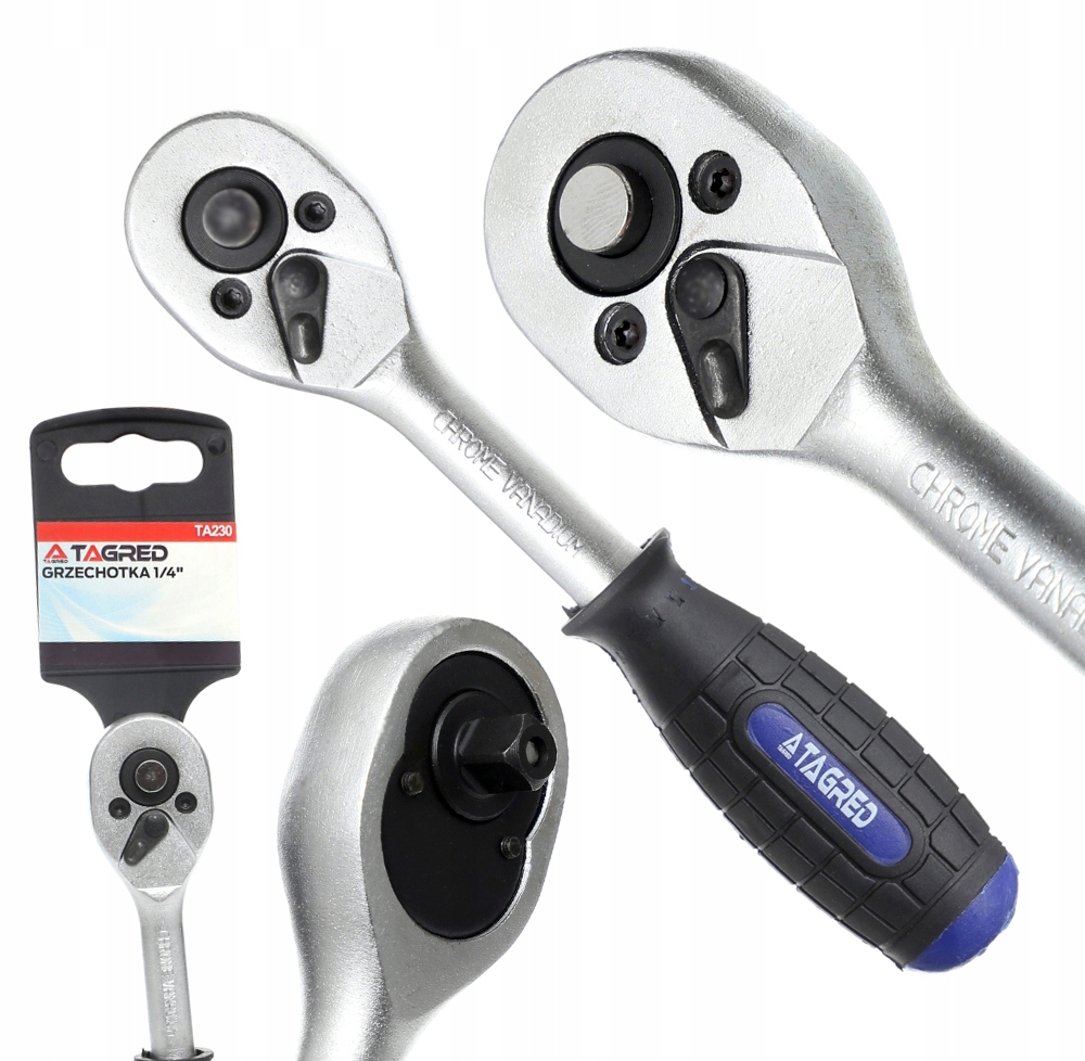 

Grzechotka 1/4 Treszczotka Pokrętło Nasadki CrV