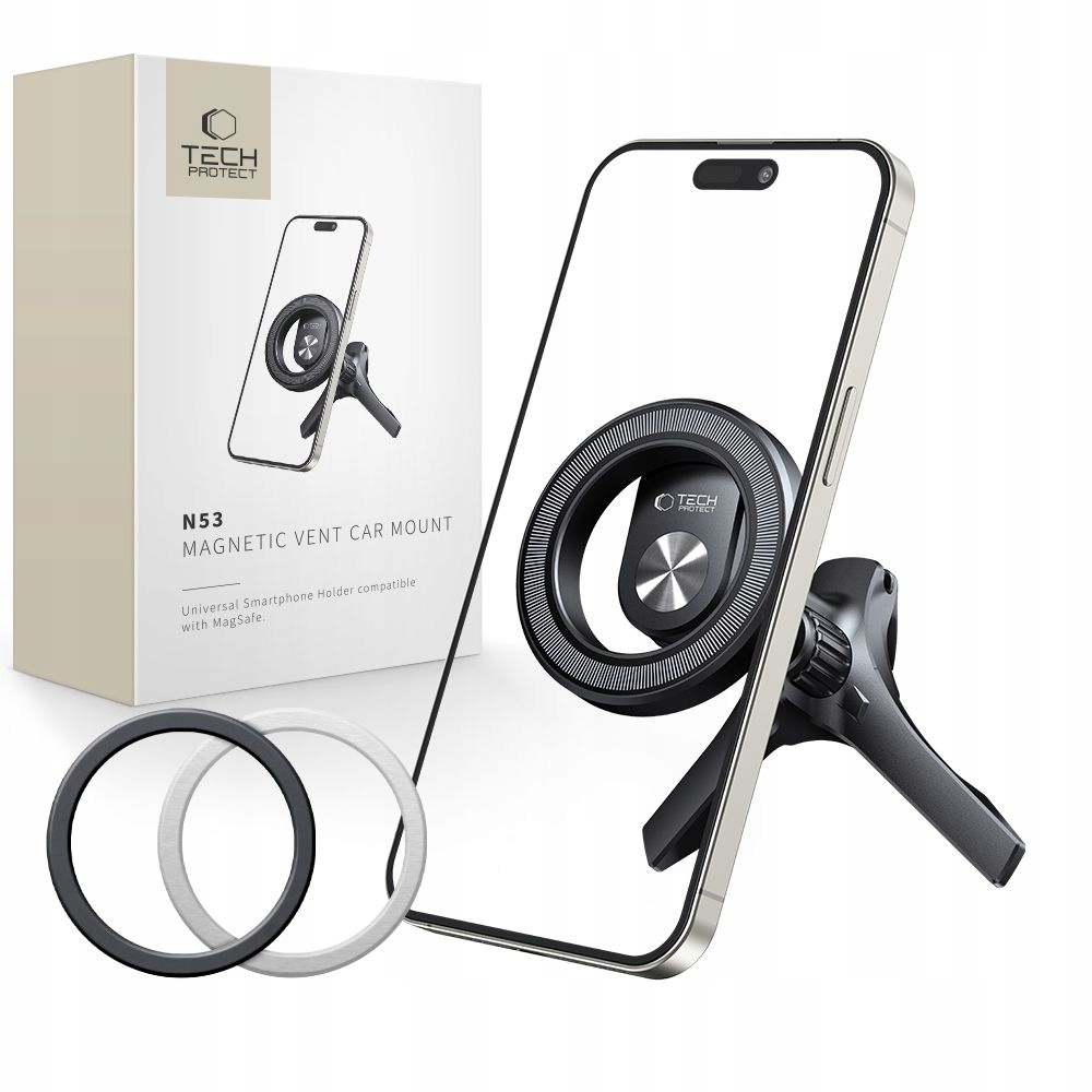 Tech- Protect N53 Magnetic MagSafe Stable Vent Car Mount Black Tech-