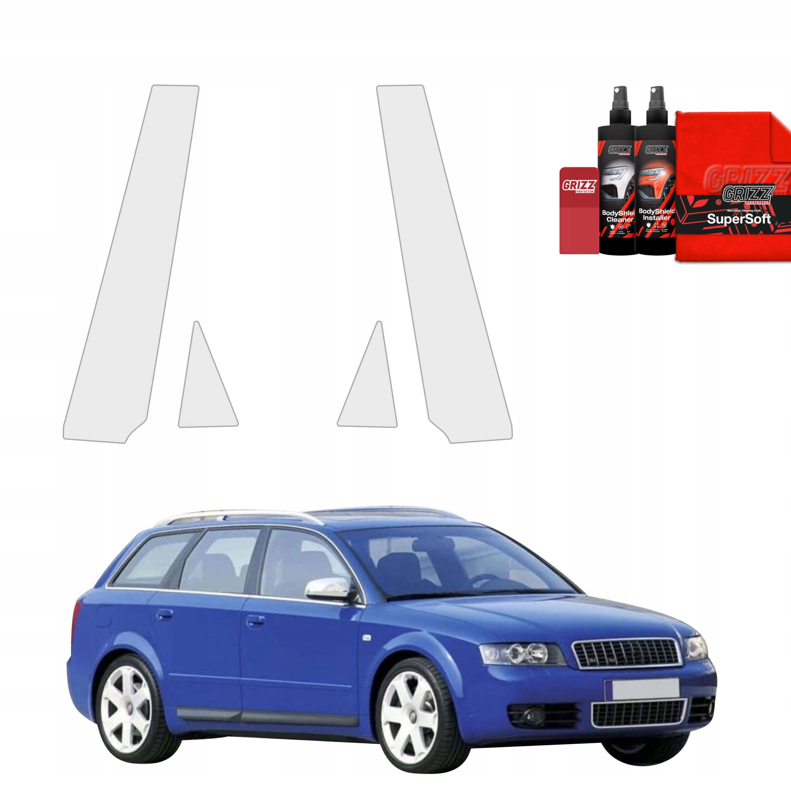 4v1 Fólie Ppf dýha na sloupky pro Audi A4 B6 Avant (2000-2006)