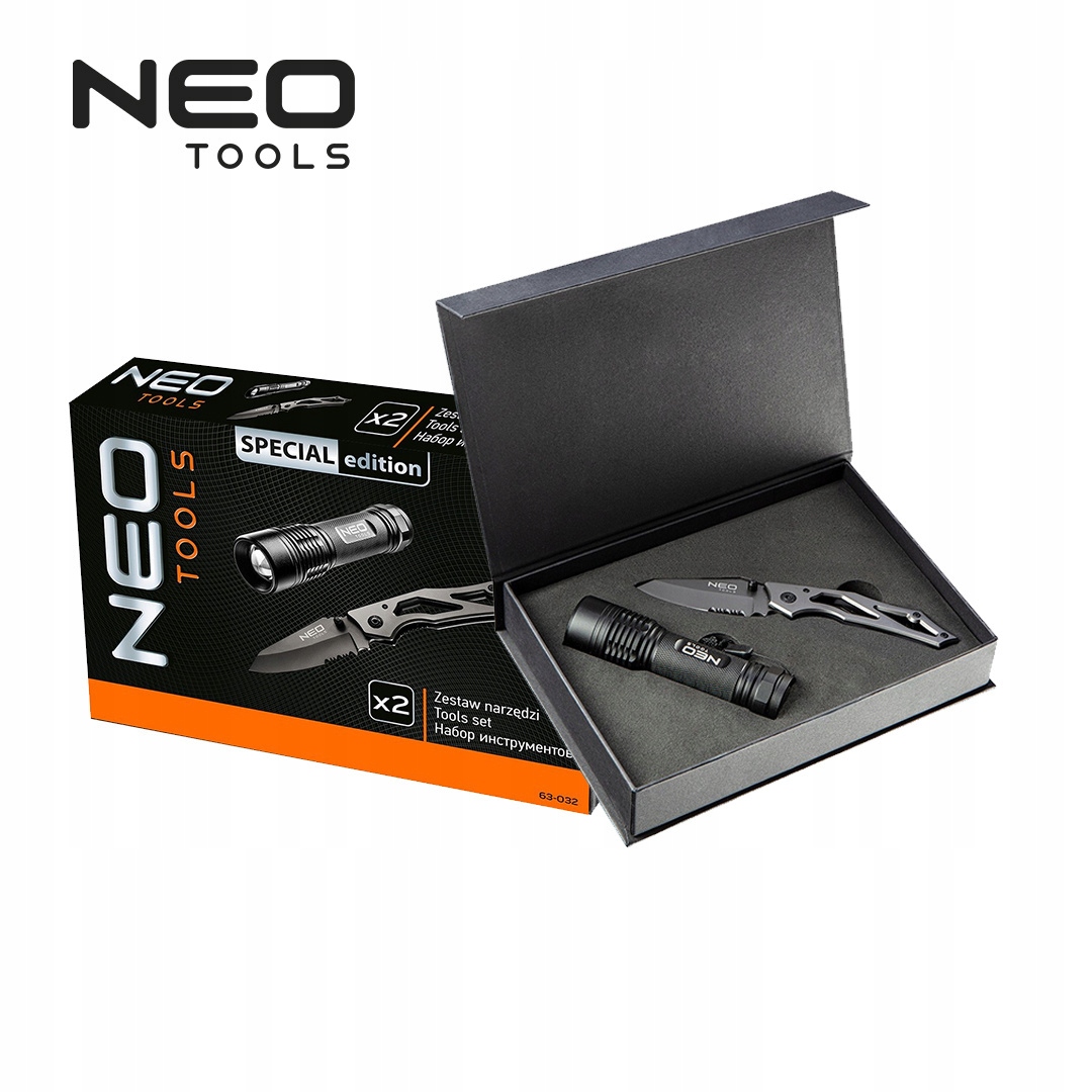 ZESTAW NARZĘDZIOWY NÓŻ Z LATARKĄ DO MAJSTERKOWANIA Marka Neo Tools