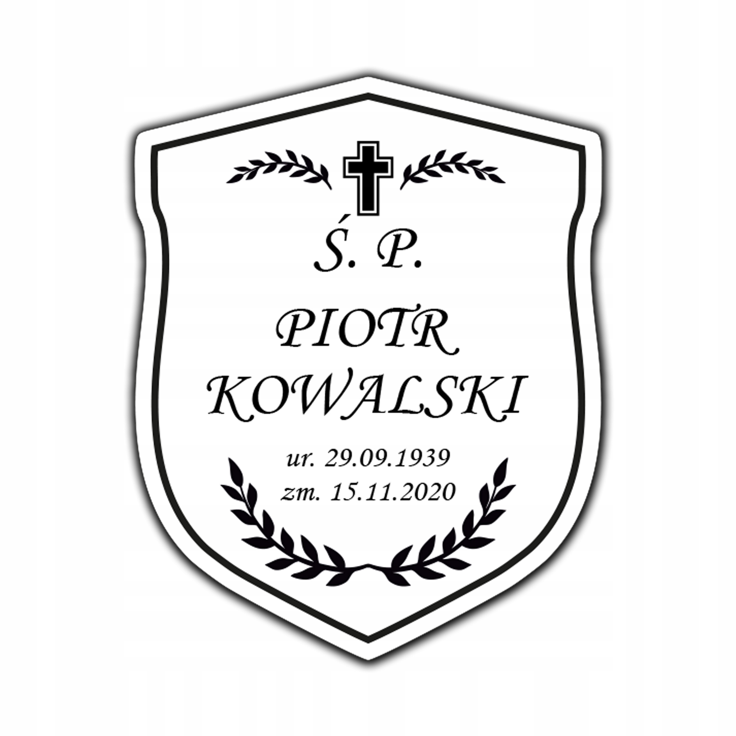 TABLICZKA NAGROBKOWA NAGROBNA GRÓB KRZYŻ 20x16cm Marka inny