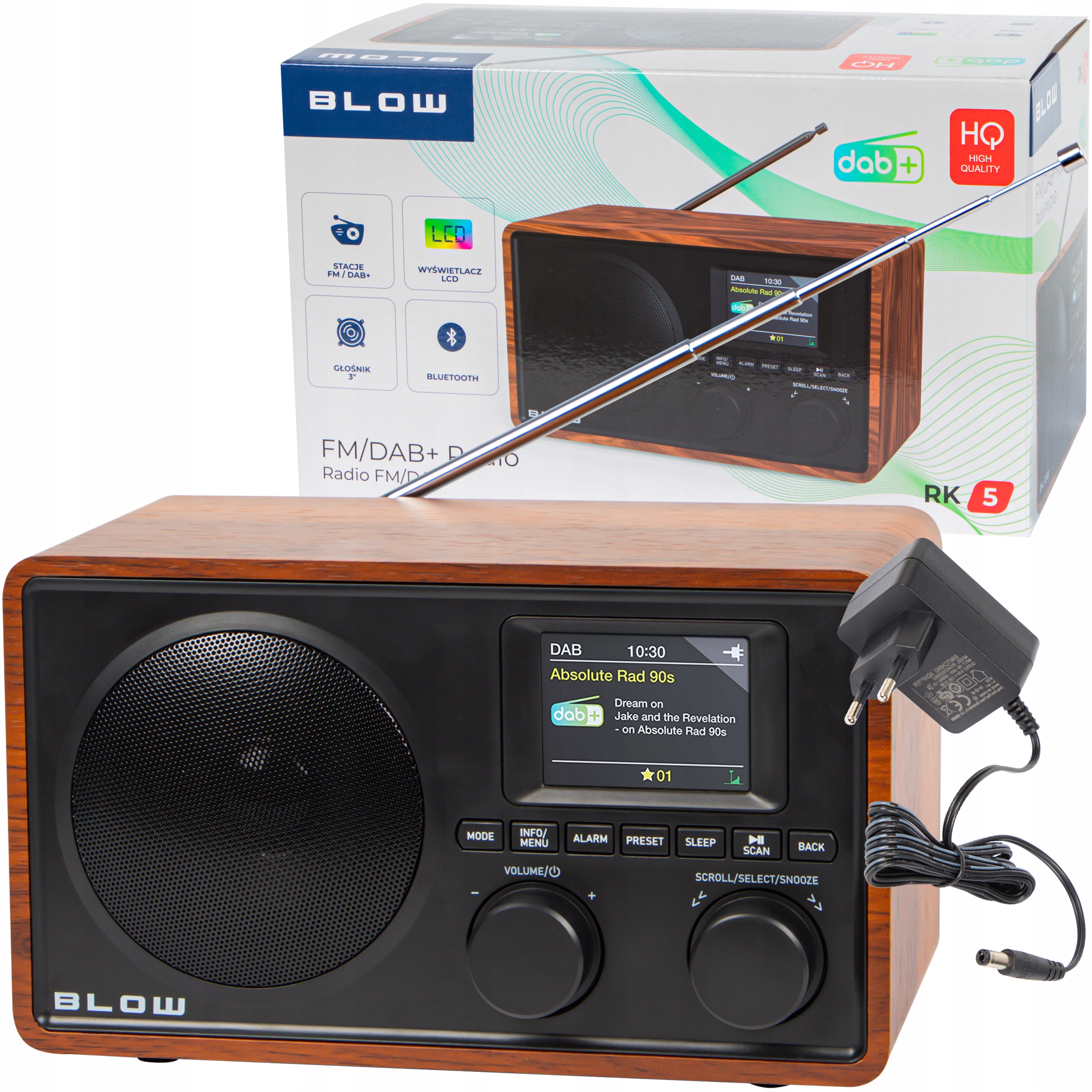 Kuchynské Stavebné Rádio Prenosný Displej Bluetooth Dab+ Fm Aux Usb