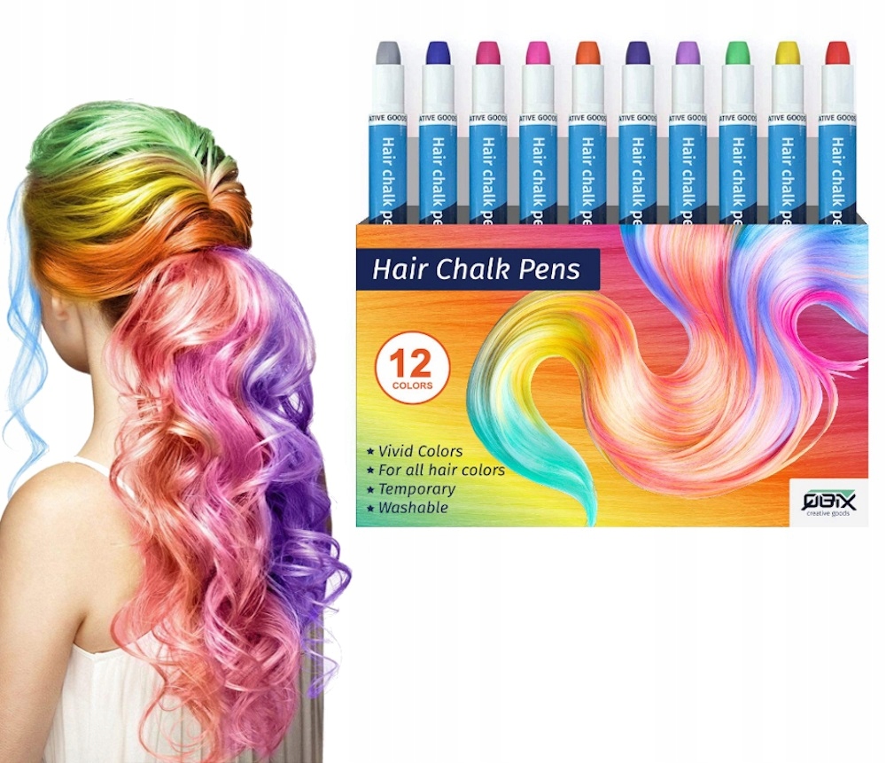 

12x Zmywalna Kreda Do Farbowania Włosów Dla Dzieci