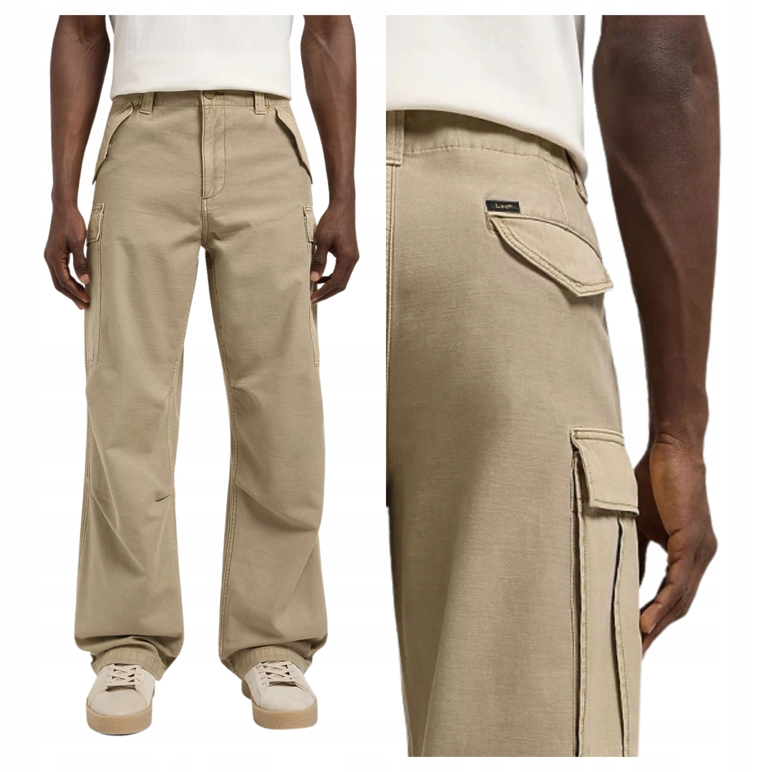 Pánské kalhoty Lee Parachute Cargo Béžová Kansas City Khaki W34 L32