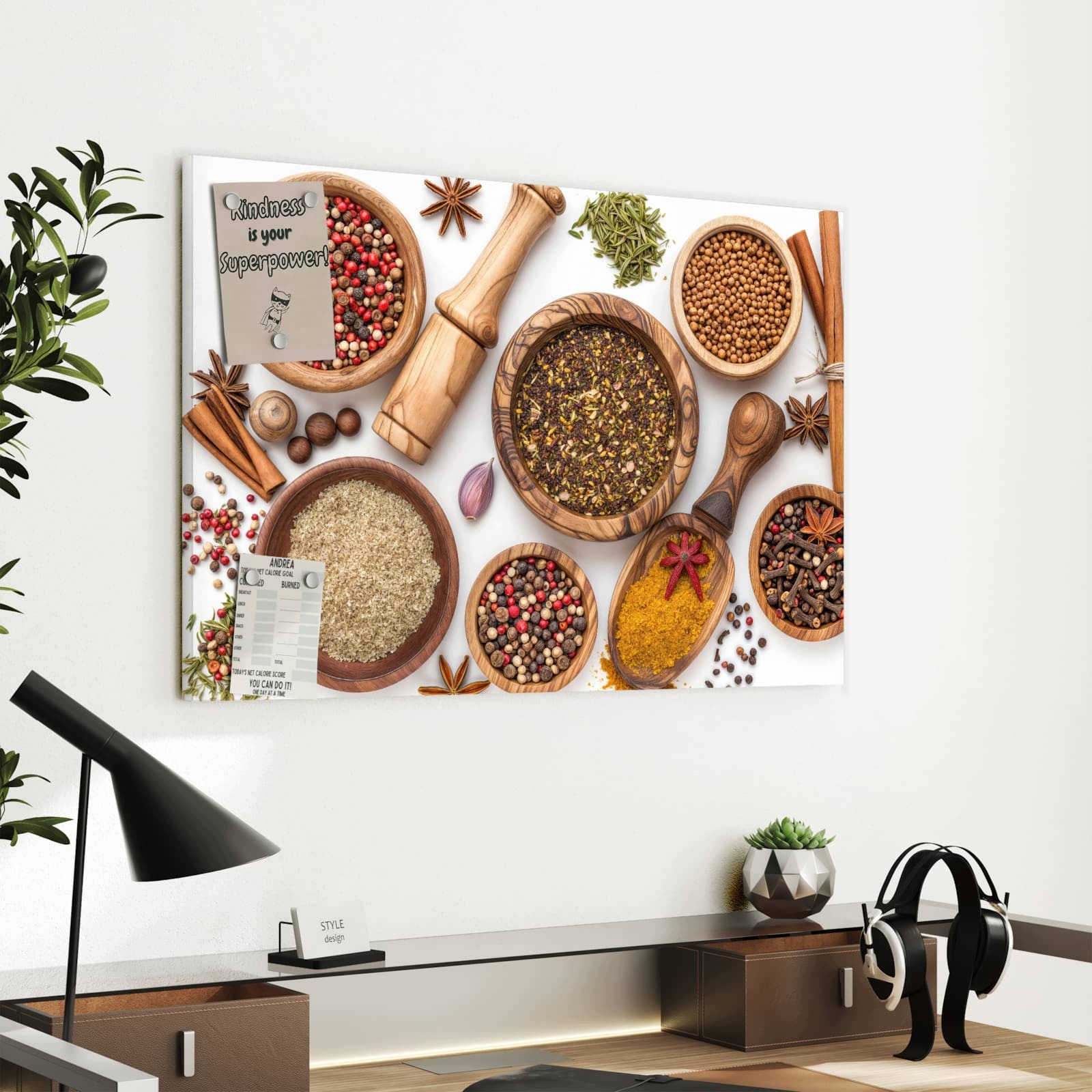 Magnetická tabule Kolekce koření Doplňky 60 × 40 cm