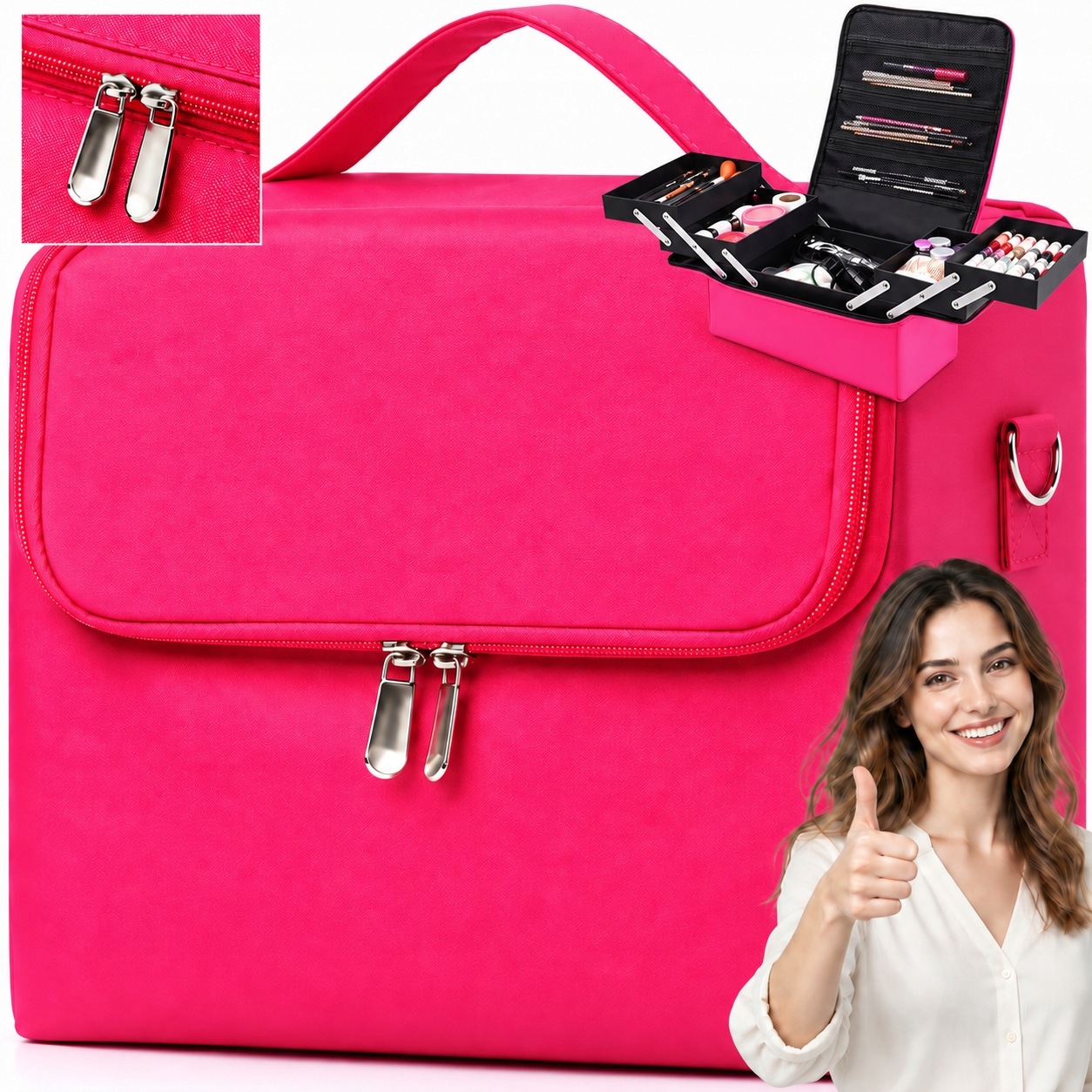 Kufřík Kufřík Organizér Make-up Taška Na Štětce Laky