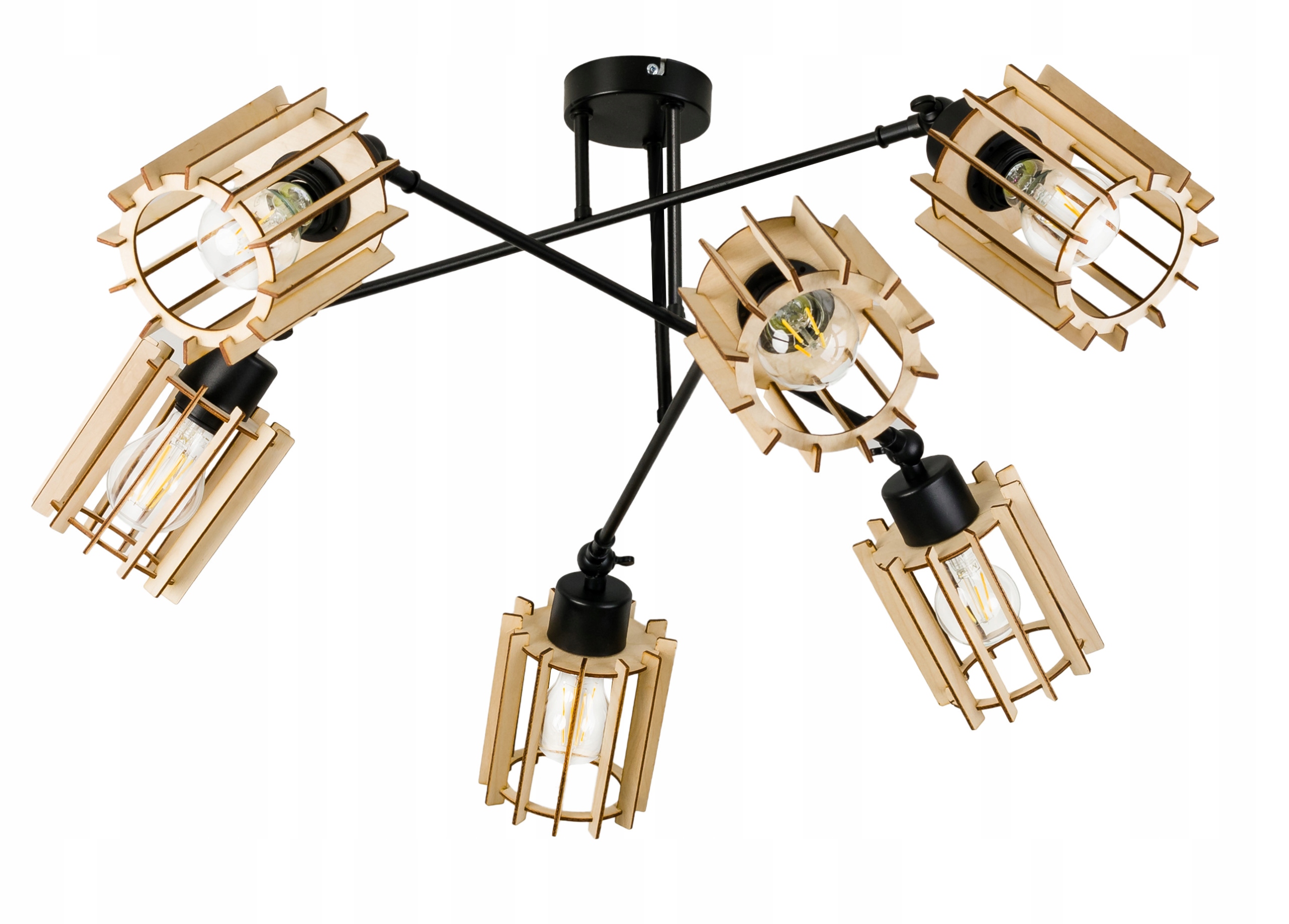 stropní svítidlo nastavitelný lustr Loft dřevo 6