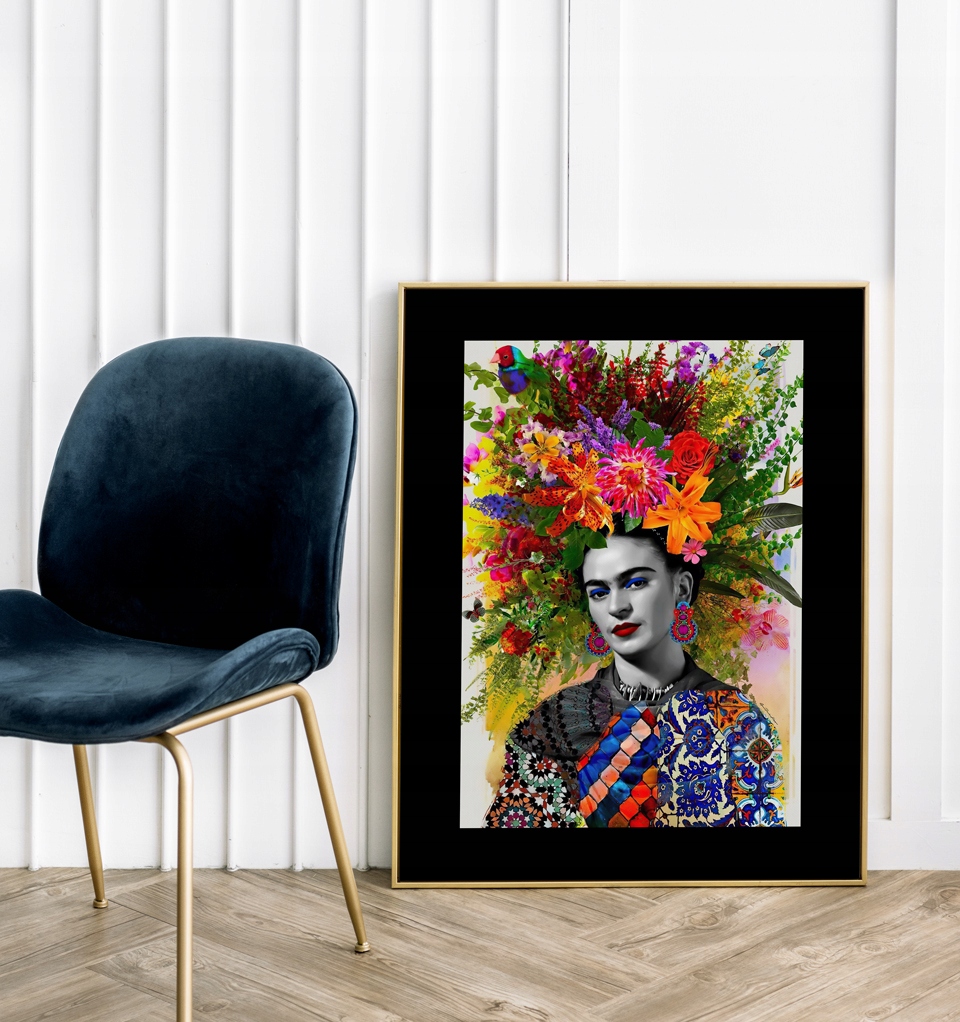 Frida Kahlo Elegancka Unikatowa Grafika Plakat A3 Sposób wykonania druk cyfrowy