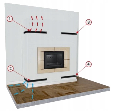 Kratki kominkowe narożne LUFT 800x400x90 czarne lewe 2szt zestaw Kolor dominujący czarny