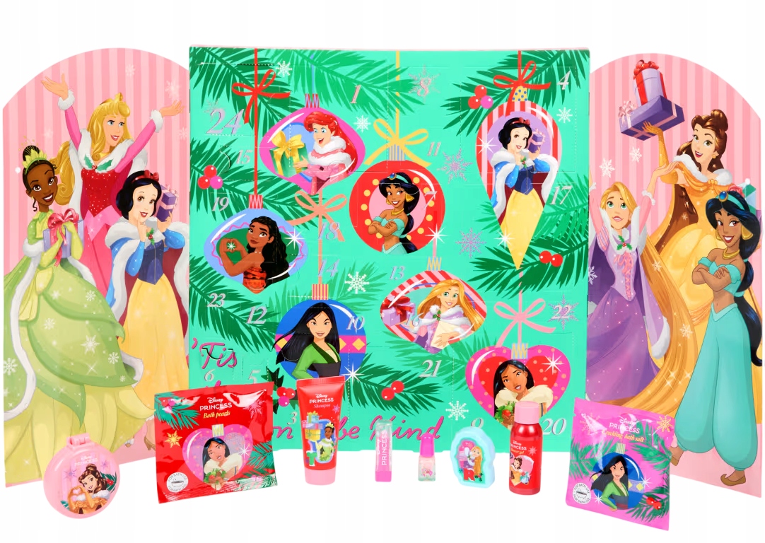 Адвент-календарь Disney Princess, 24 отделения с косметикой для домашнего спа, от 6 лет — фото 2