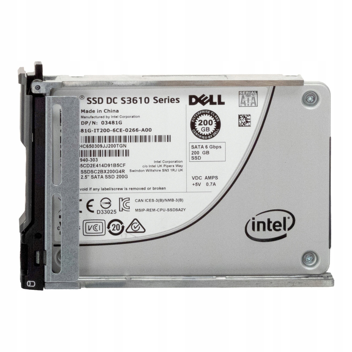 Dell 03481G 200GB Sata III 2.5'' MLC SSDSC2BX200G4R