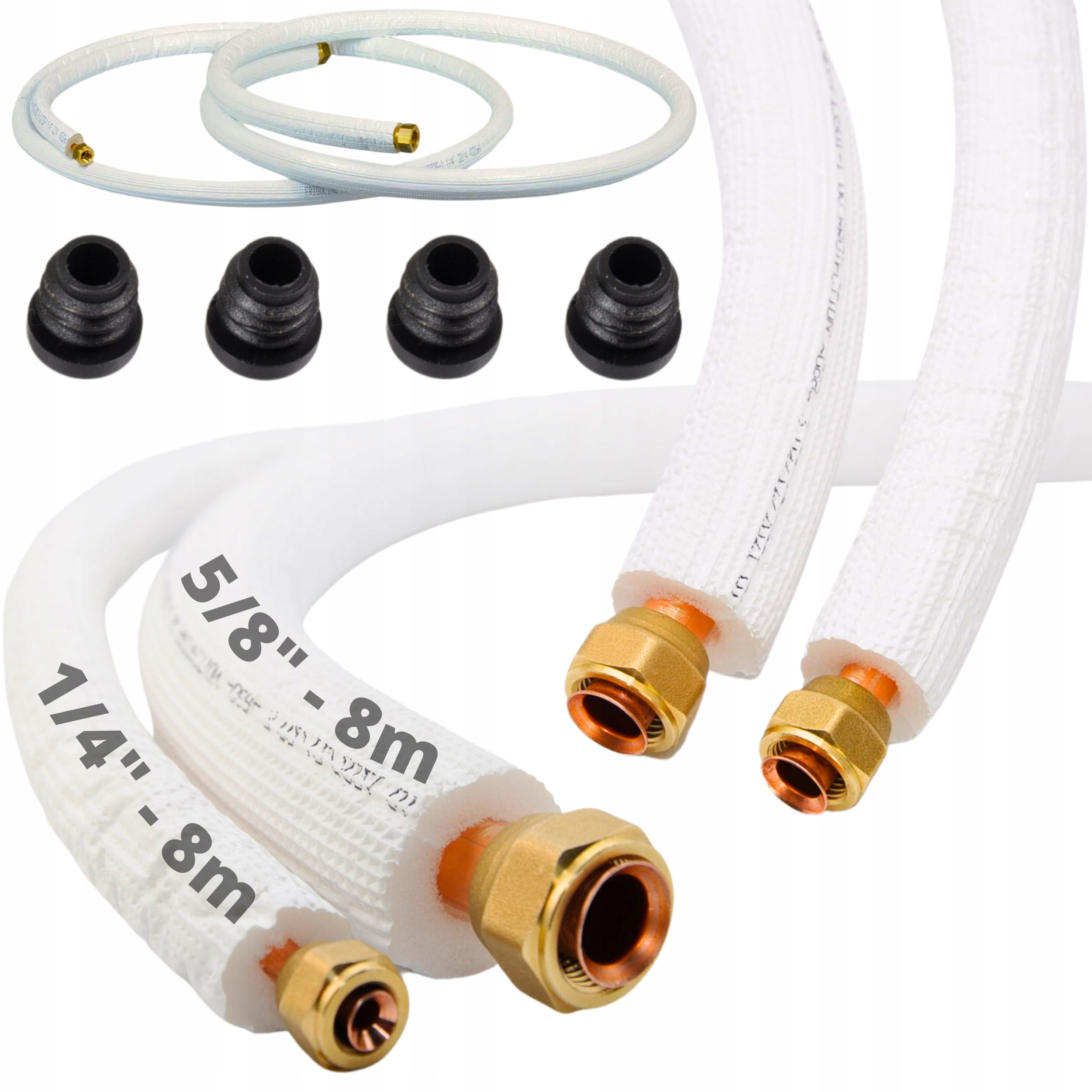 Trubka pro klimatizaci komplet 1/4+5/8 8 m Jednotky o výkonu 5 kW