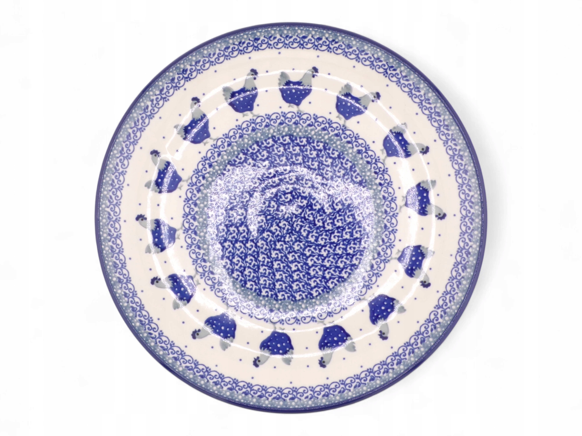Talerz Obiadowy 25,5CM W Kury (dek 2597) Bolesławiec