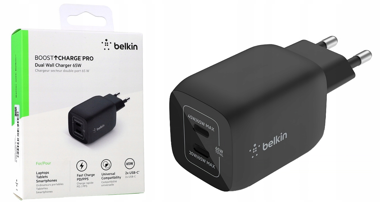 Belkin Chargeur secteur USB-C GAN 65W