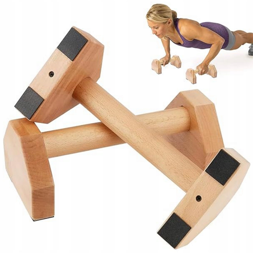 Uchwyty do pompek paraletki drewniane gimnastyka 25cm 150kg 2SZT