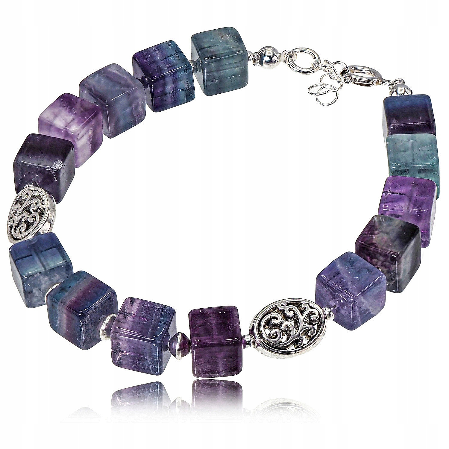 Fluoryt Bransoletka Srebro